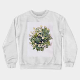 Primroses watercolour painting Crewneck Sweatshirt